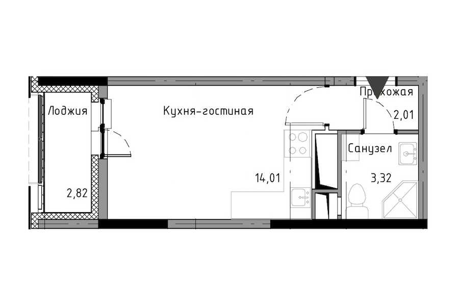Студия в : площадь 20.75 м2 , этаж: 6 – купить в Санкт-Петербурге